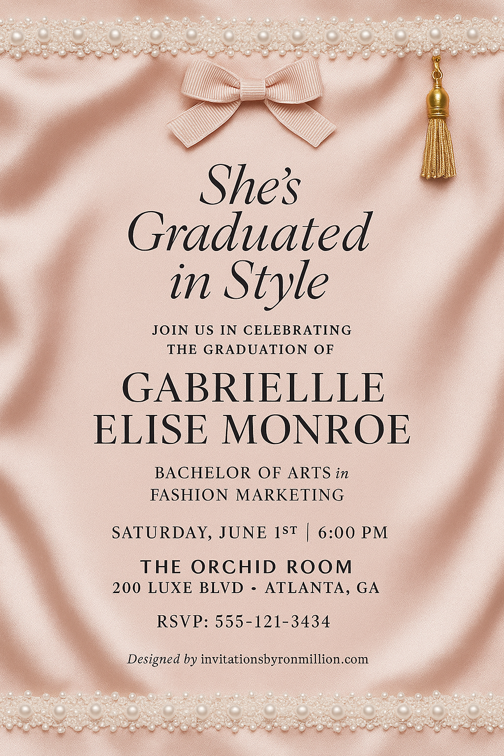 Fashionable Grad Invite - Female